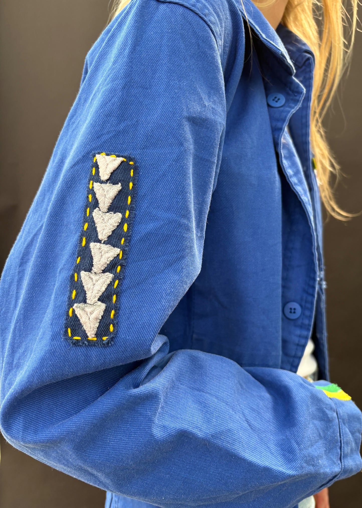 Blue Workwear Patched Jacket