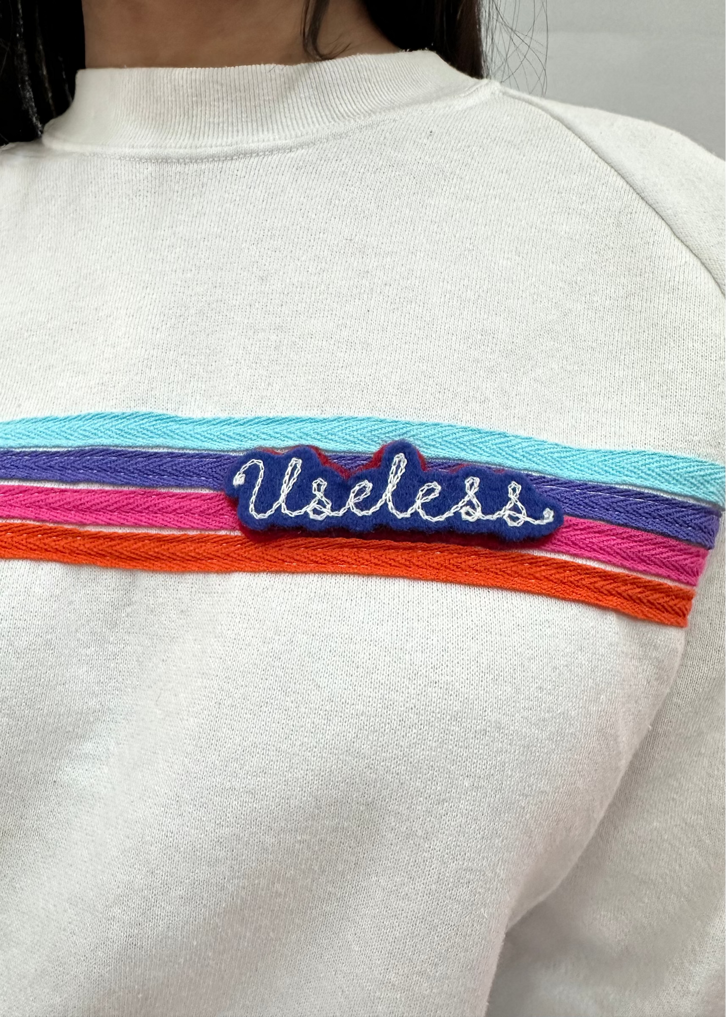 White Stripe Sweatshirt