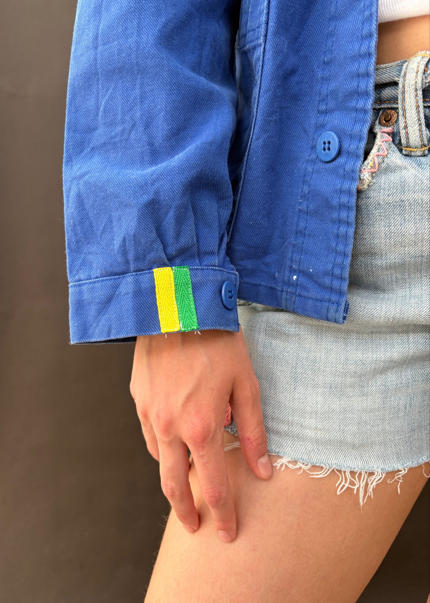 Blue Workwear Patched Jacket