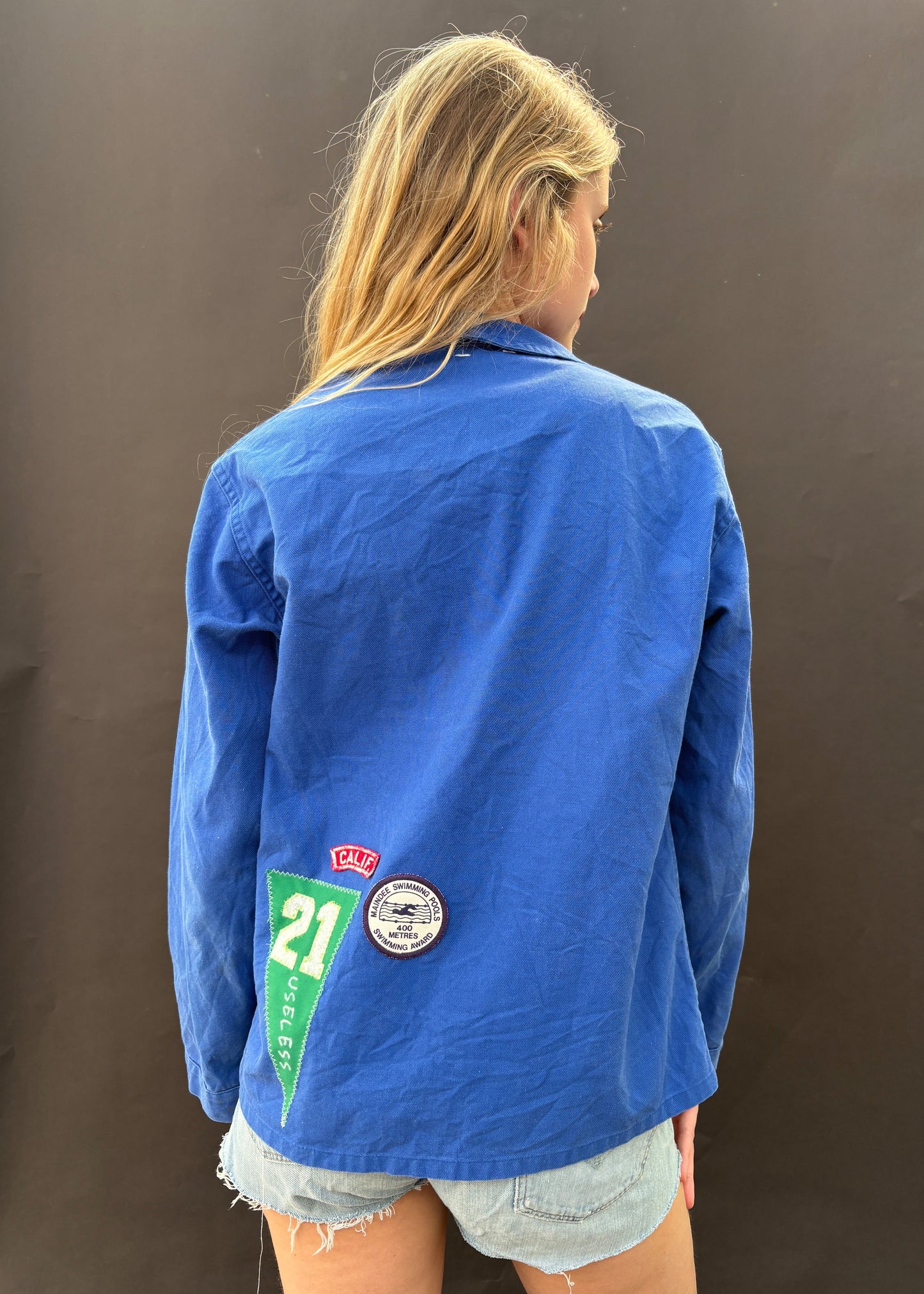 Blue Workwear Patched Jacket