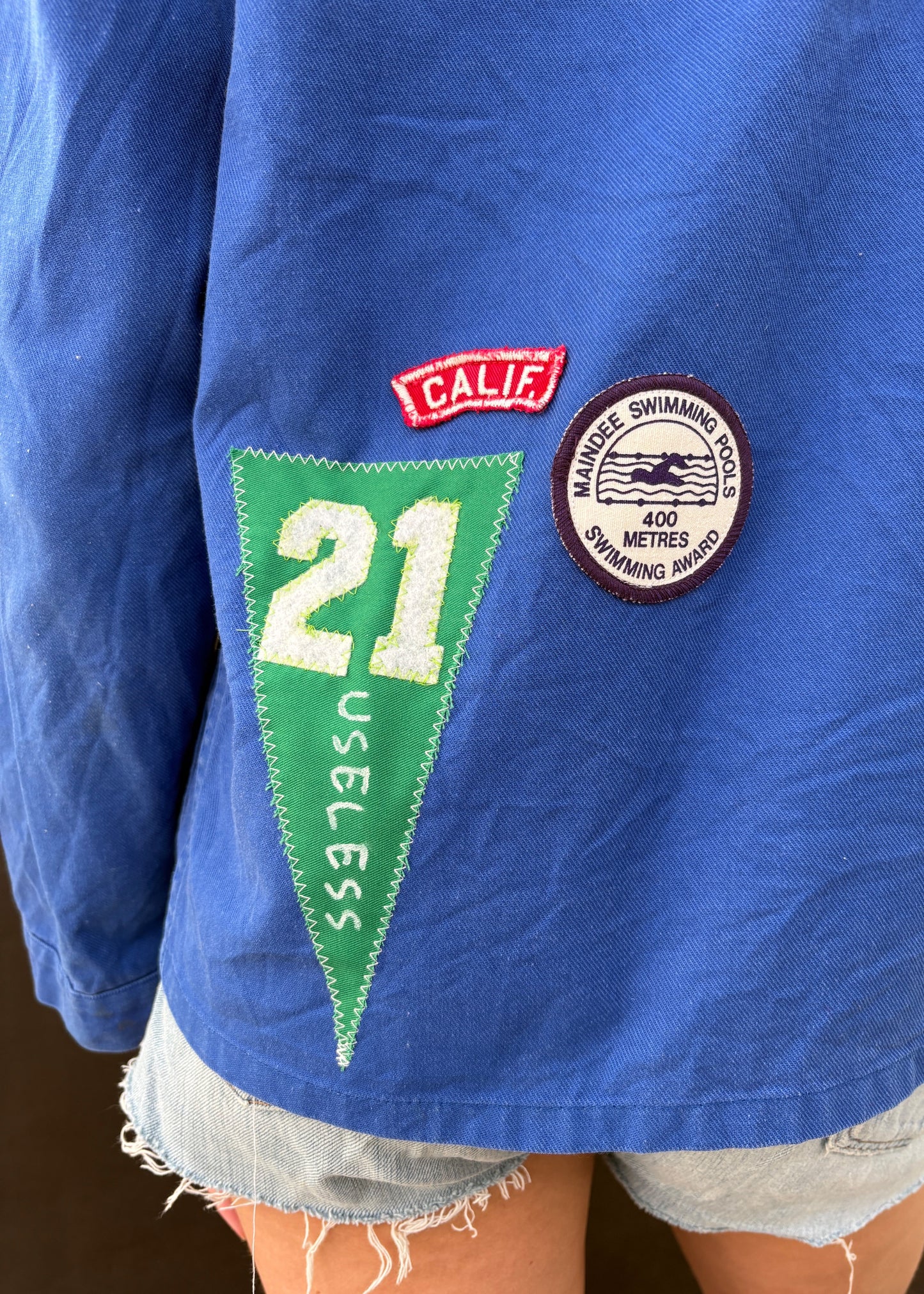 Blue Workwear Patched Jacket