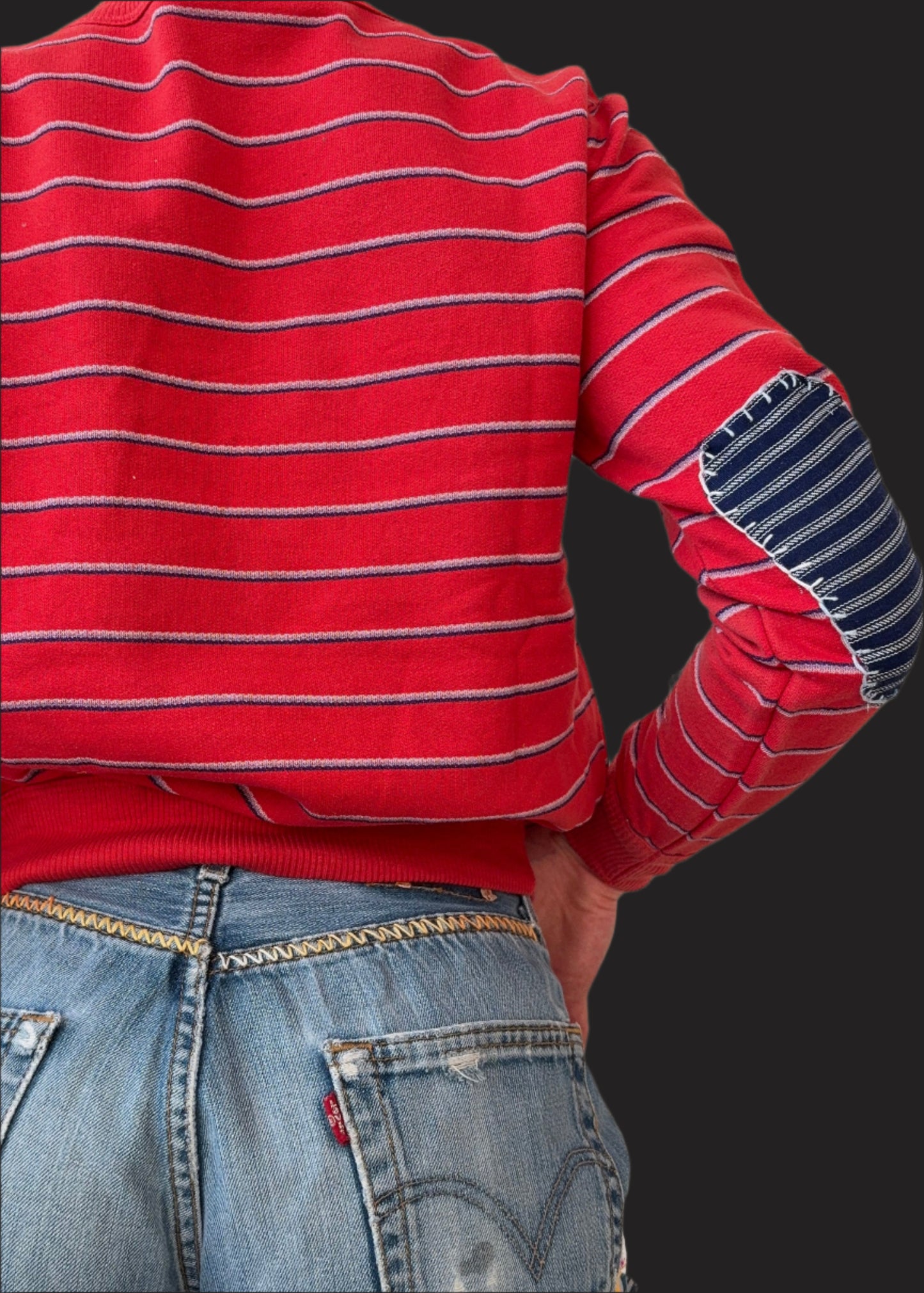 Stripe Letterman Sweatshirt