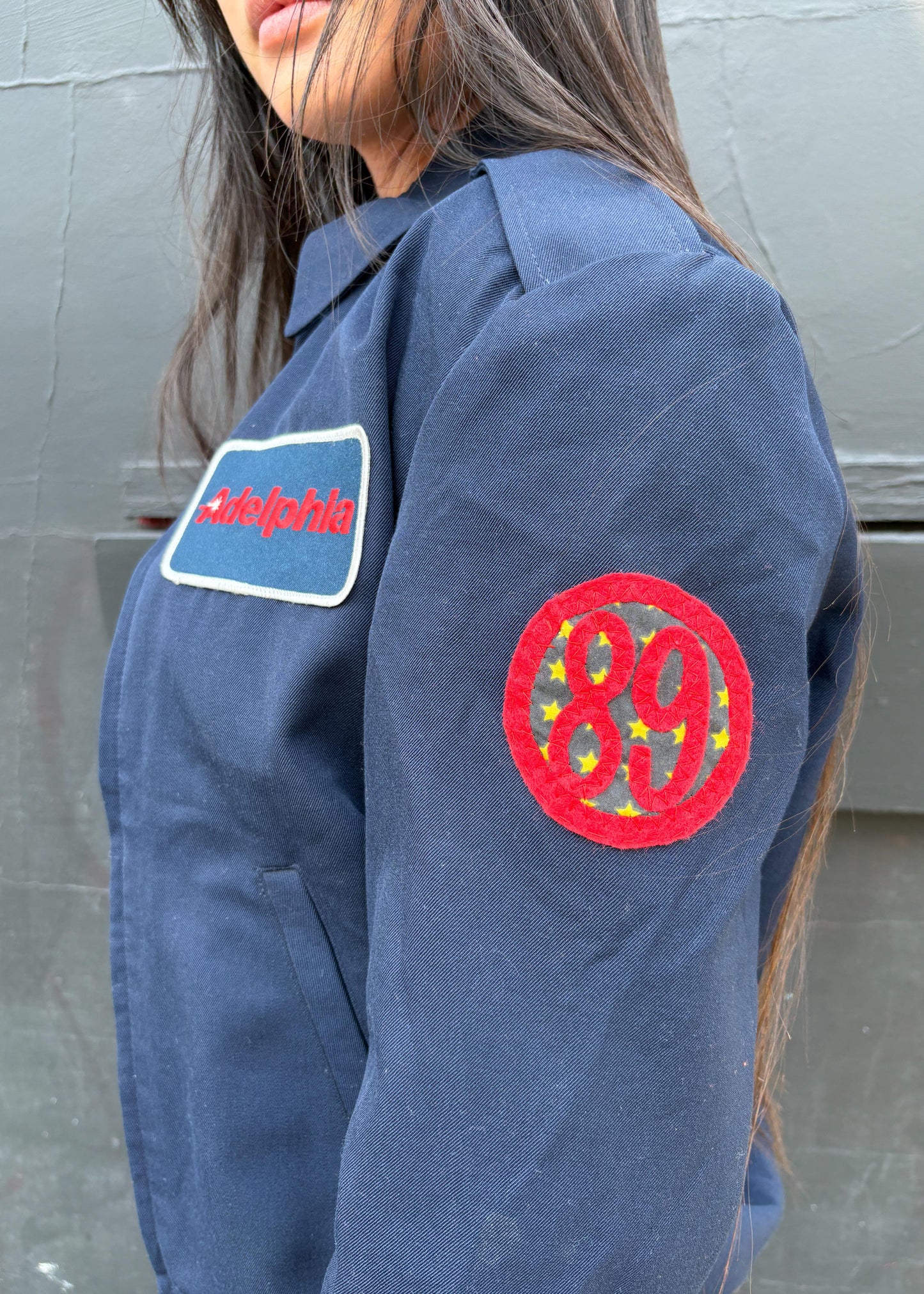 Zip Up Vintage Jacket With Patches