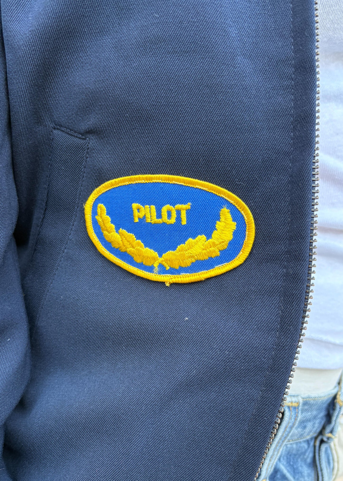 Zip Up Vintage Jacket With Patches