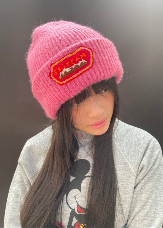 Pink Ski Team Beanie