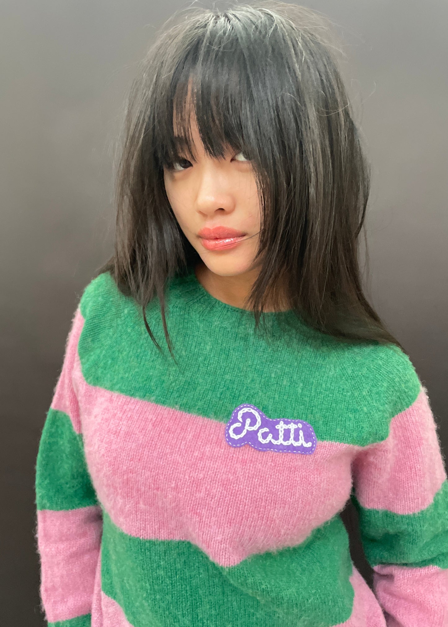 Patti Green & Pink Stripe Jumper