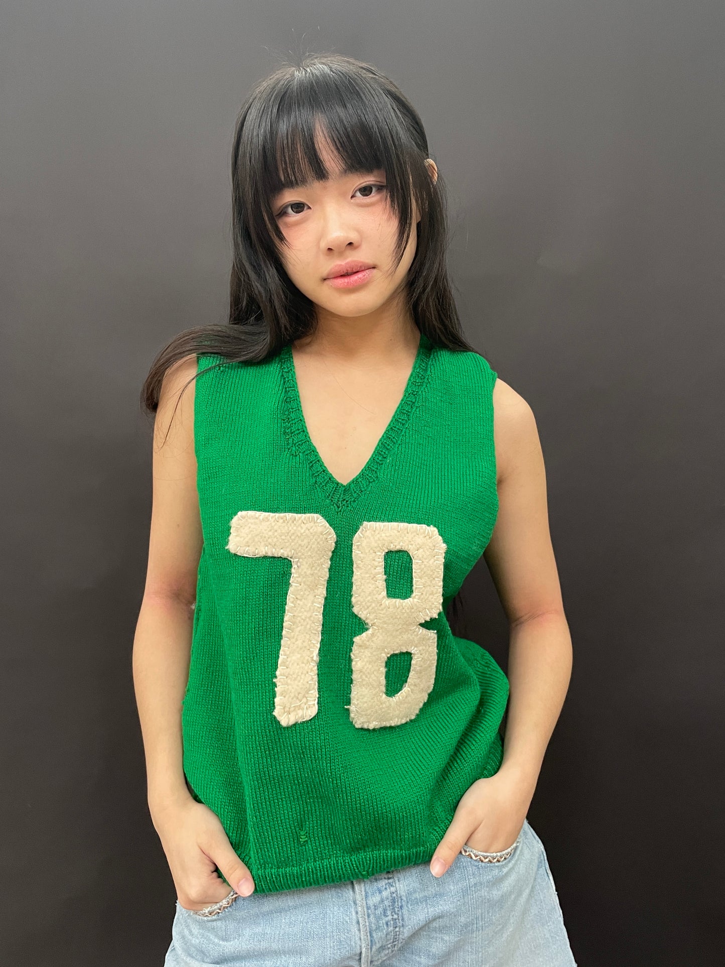 Vintage Green Knit 78 Vest