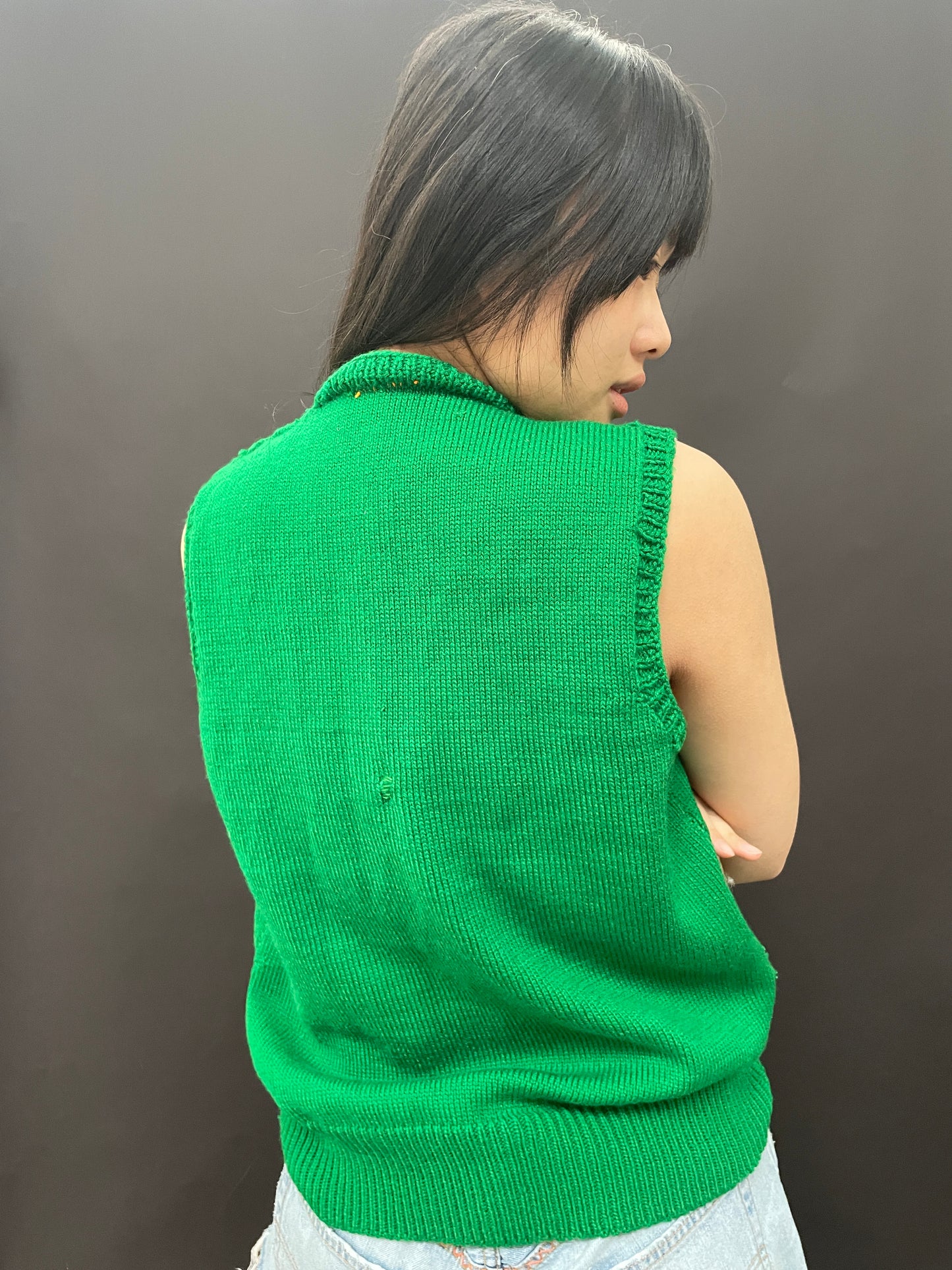 Vintage Green Knit 78 Vest