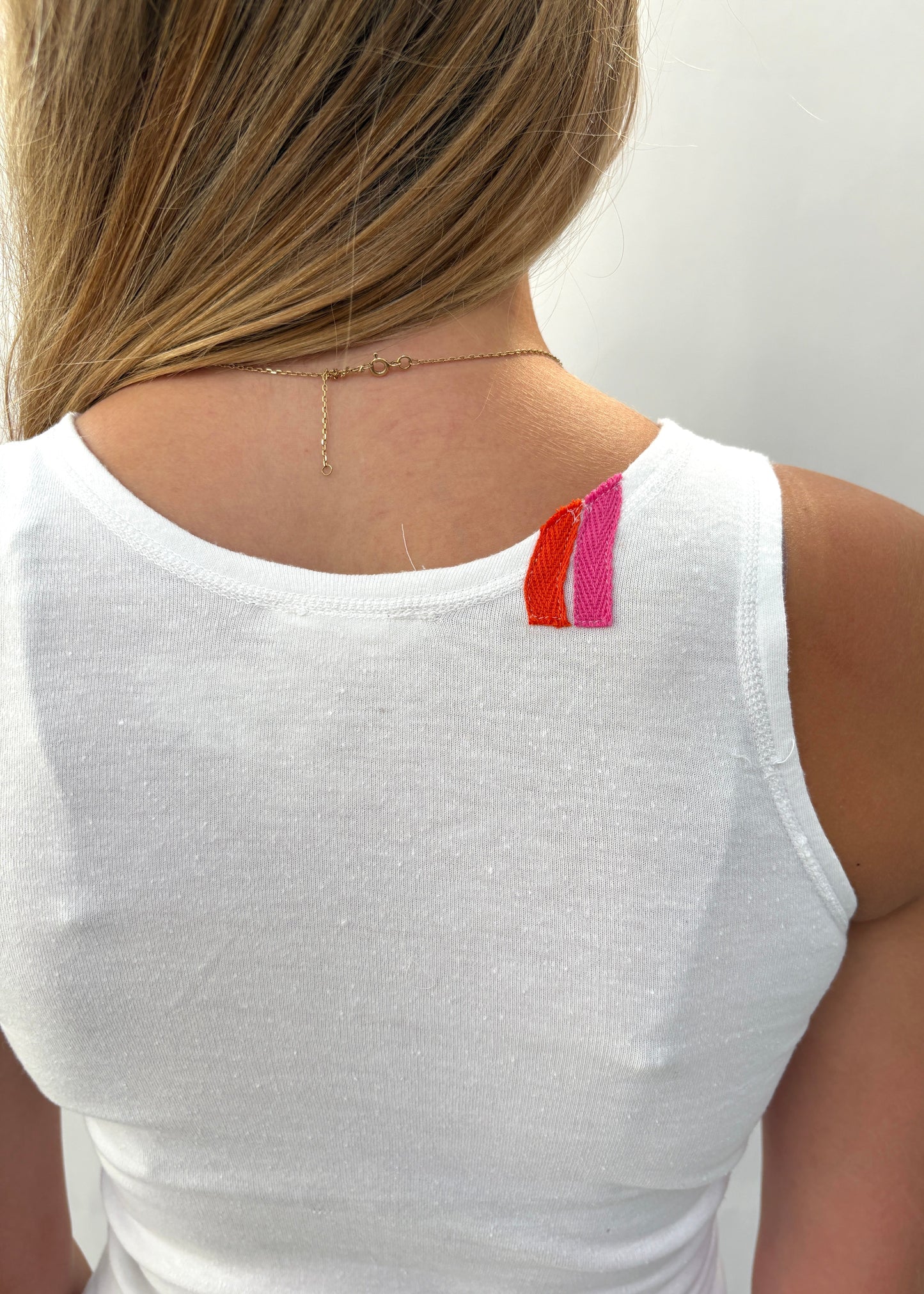 001. White Tank Appliqué Logo