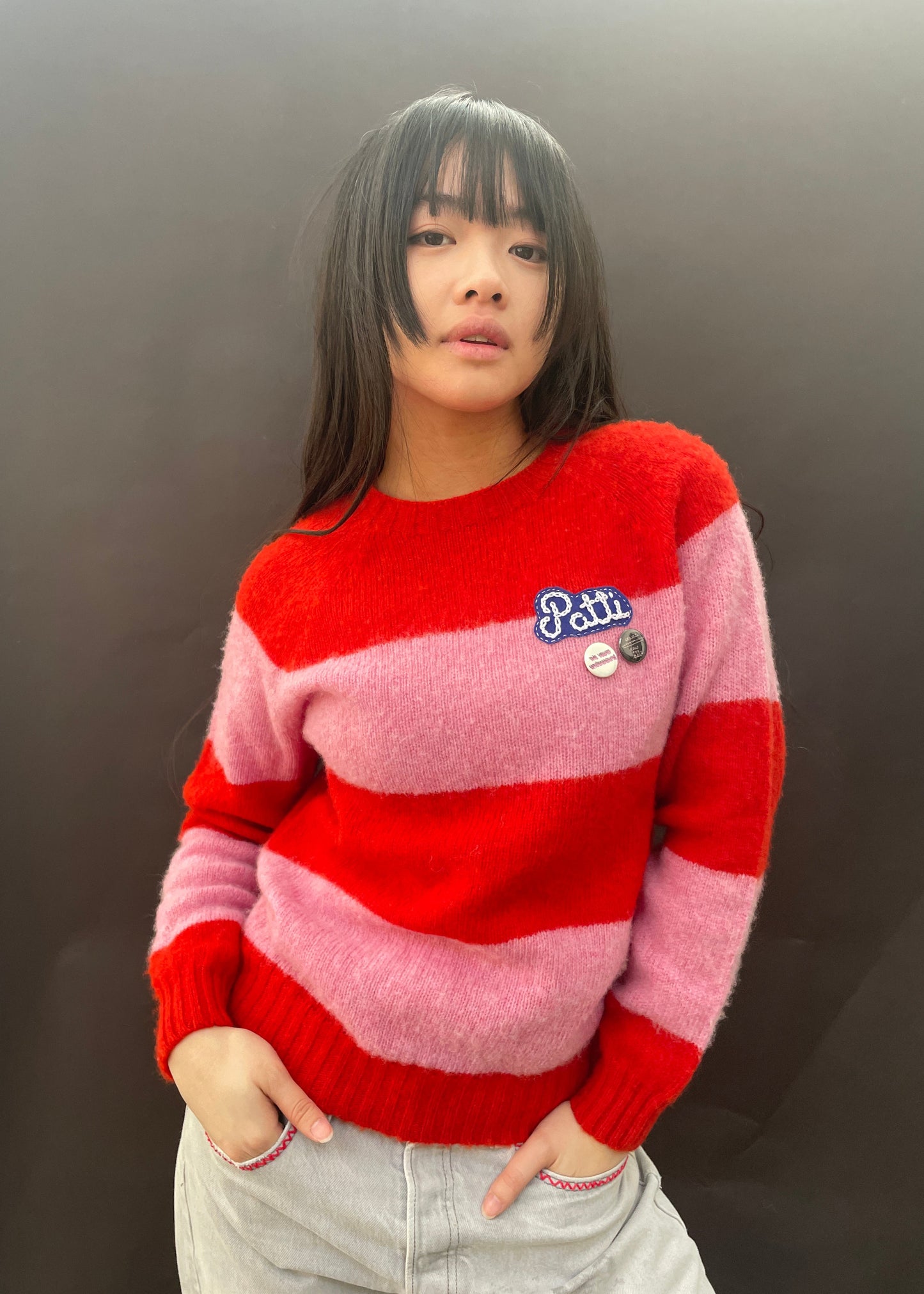 Patti Pink & Red Stripe Jumper