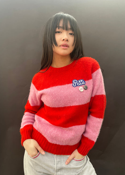 Patti Pink & Red Stripe Jumper