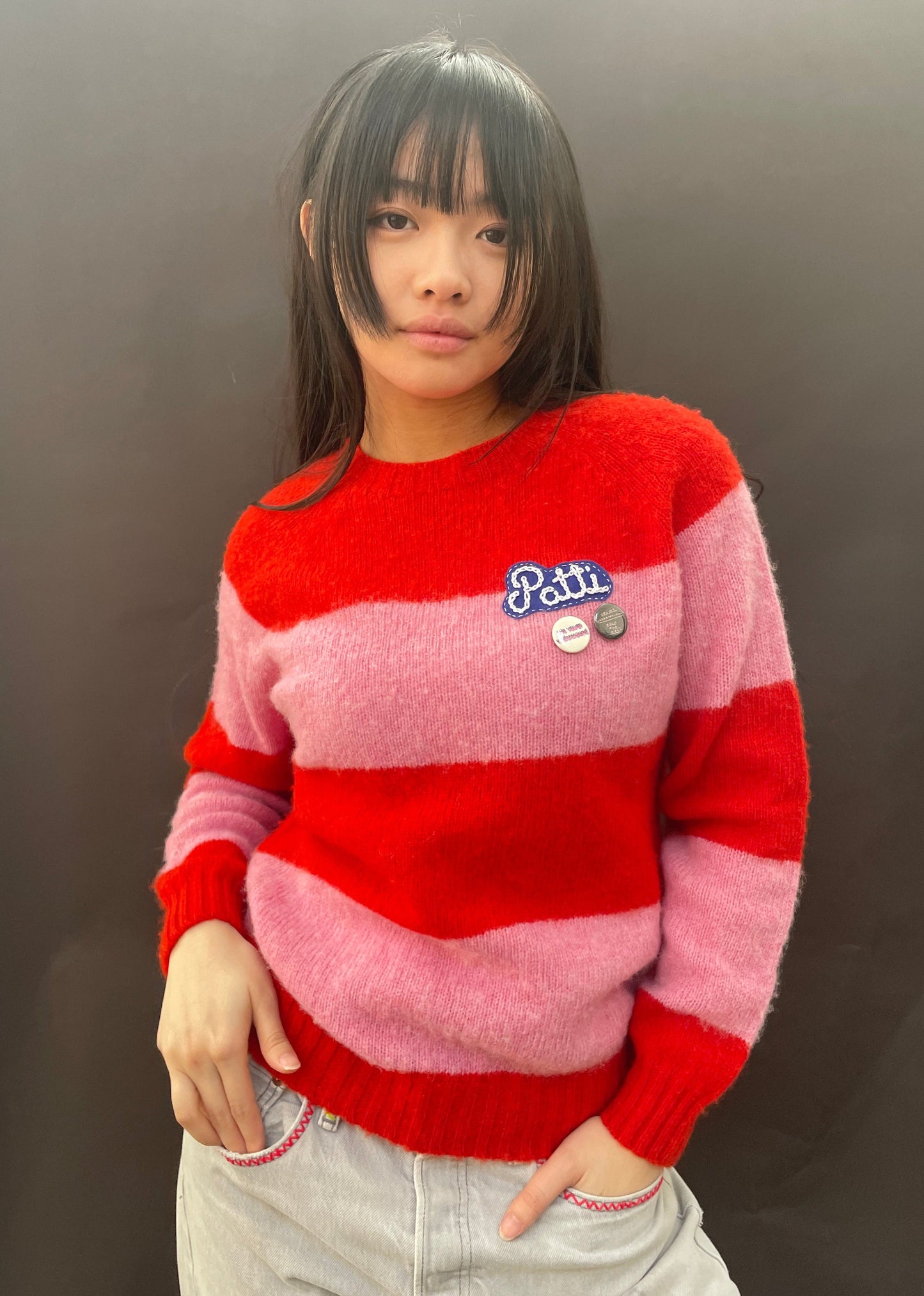 Patti Pink & Red Stripe Jumper