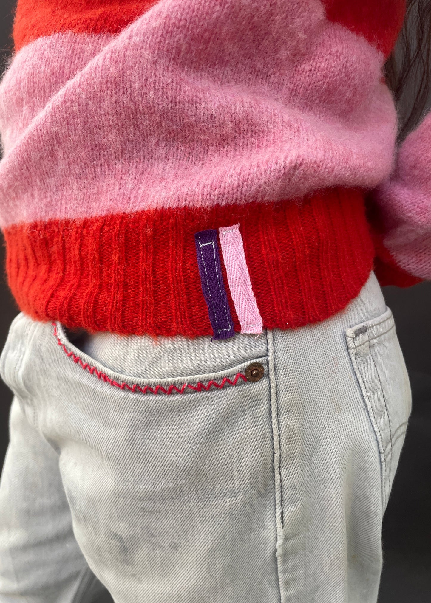 Patti Pink & Red Stripe Jumper