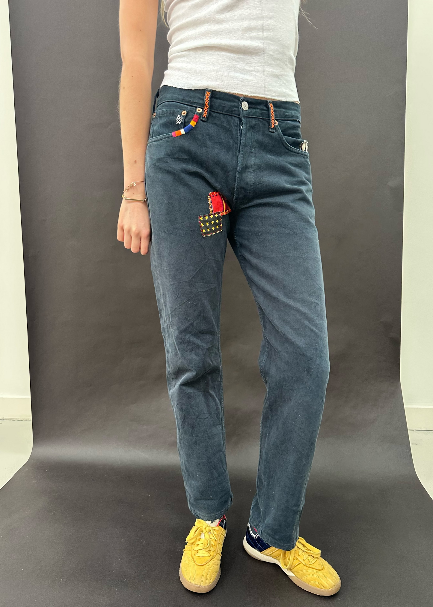 Patched Up Dark Wash Levi's