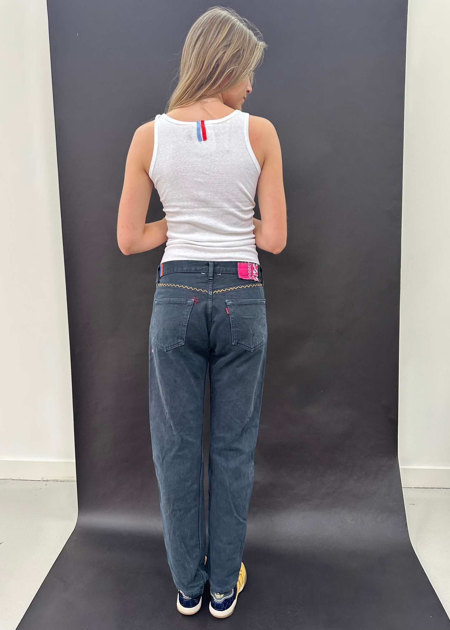 Patched Up Dark Wash Levi's