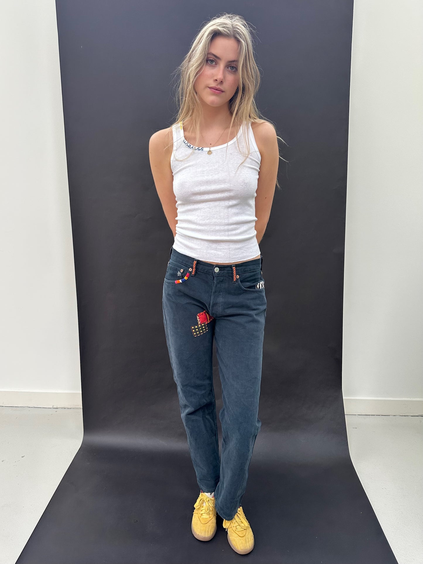 Patched Up Dark Wash Levi's