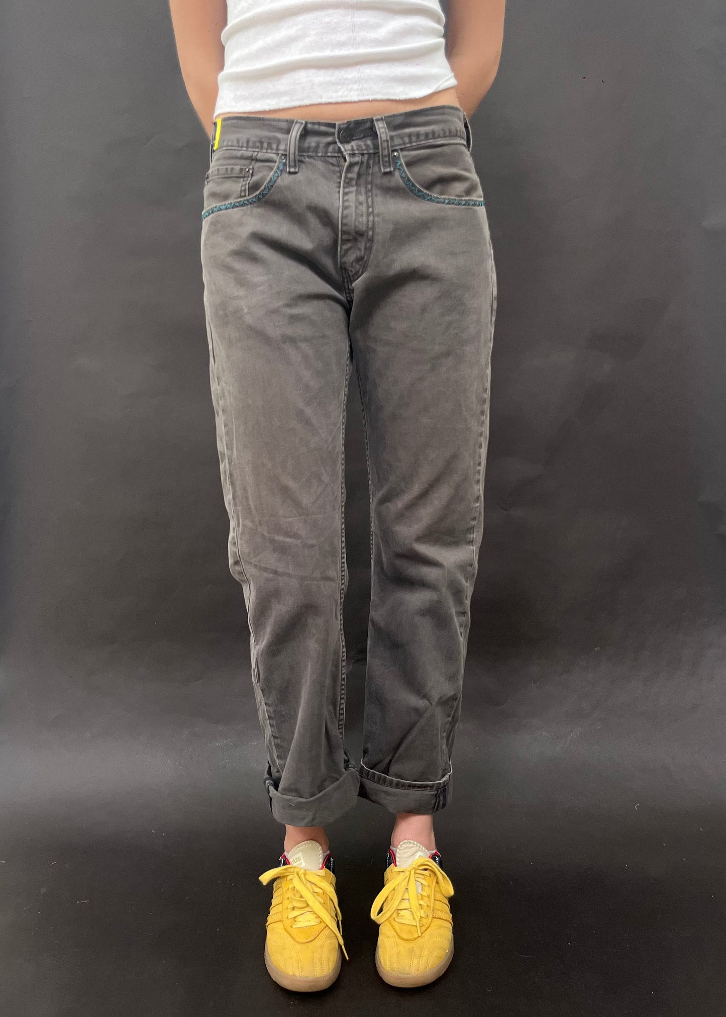 Levi's Zig Zag Stitching Washed Black