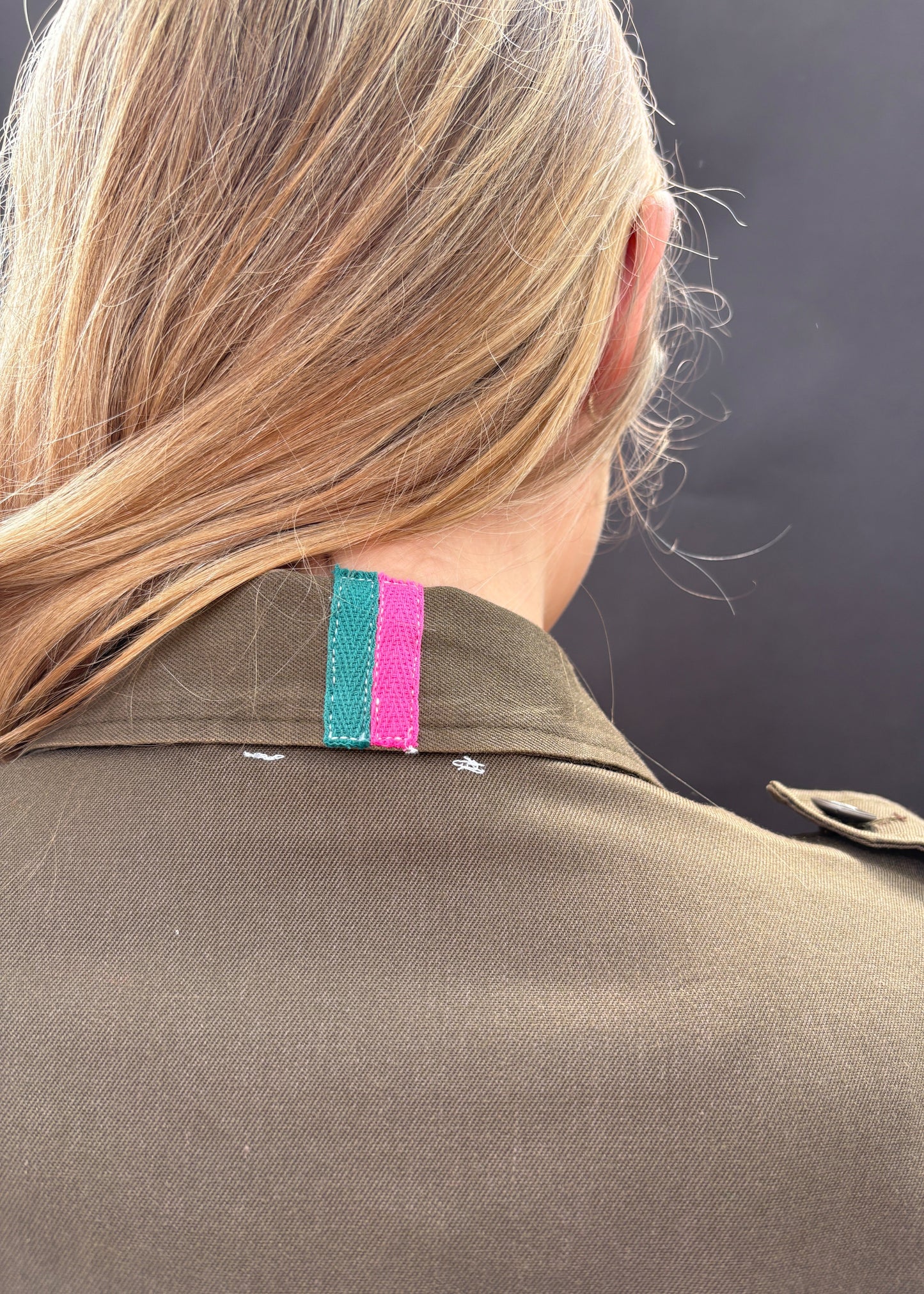 Army Shirt with Floral Patches