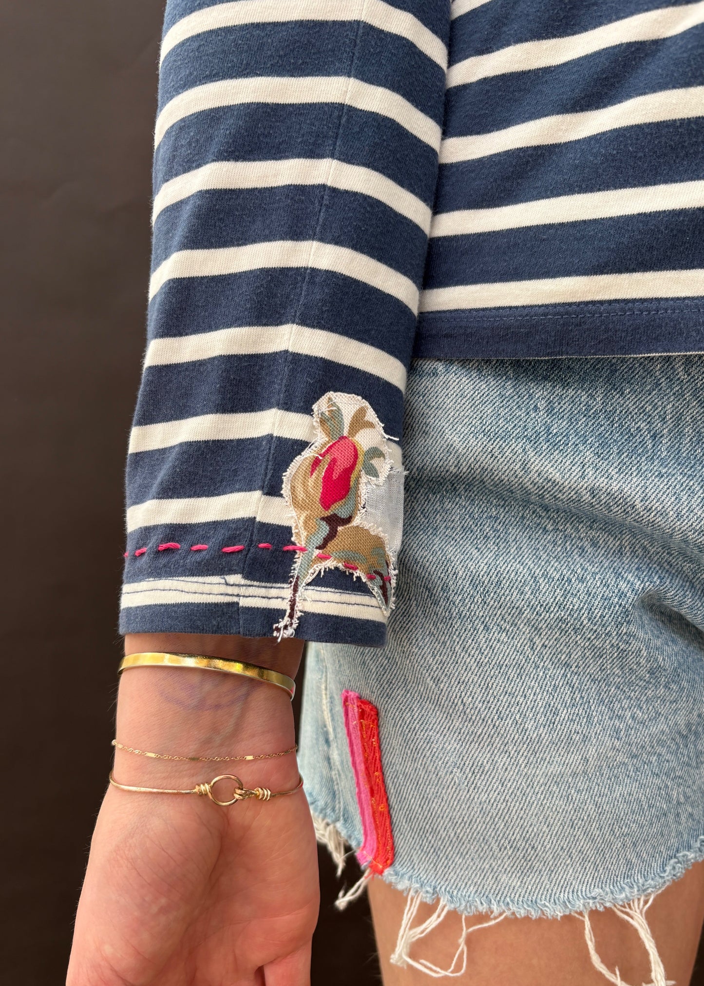 Stripy Floral Top