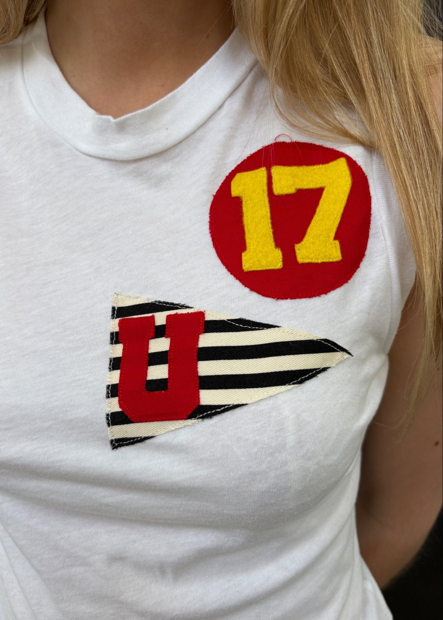 White Tank With Patches