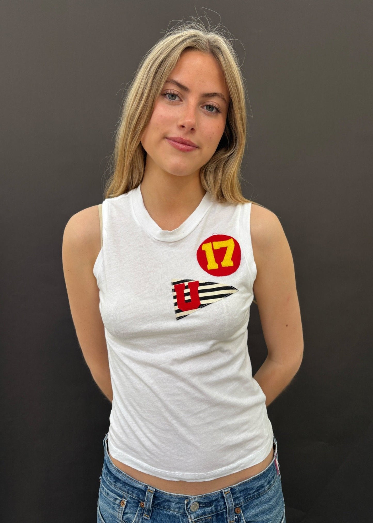 White Tank With Patches