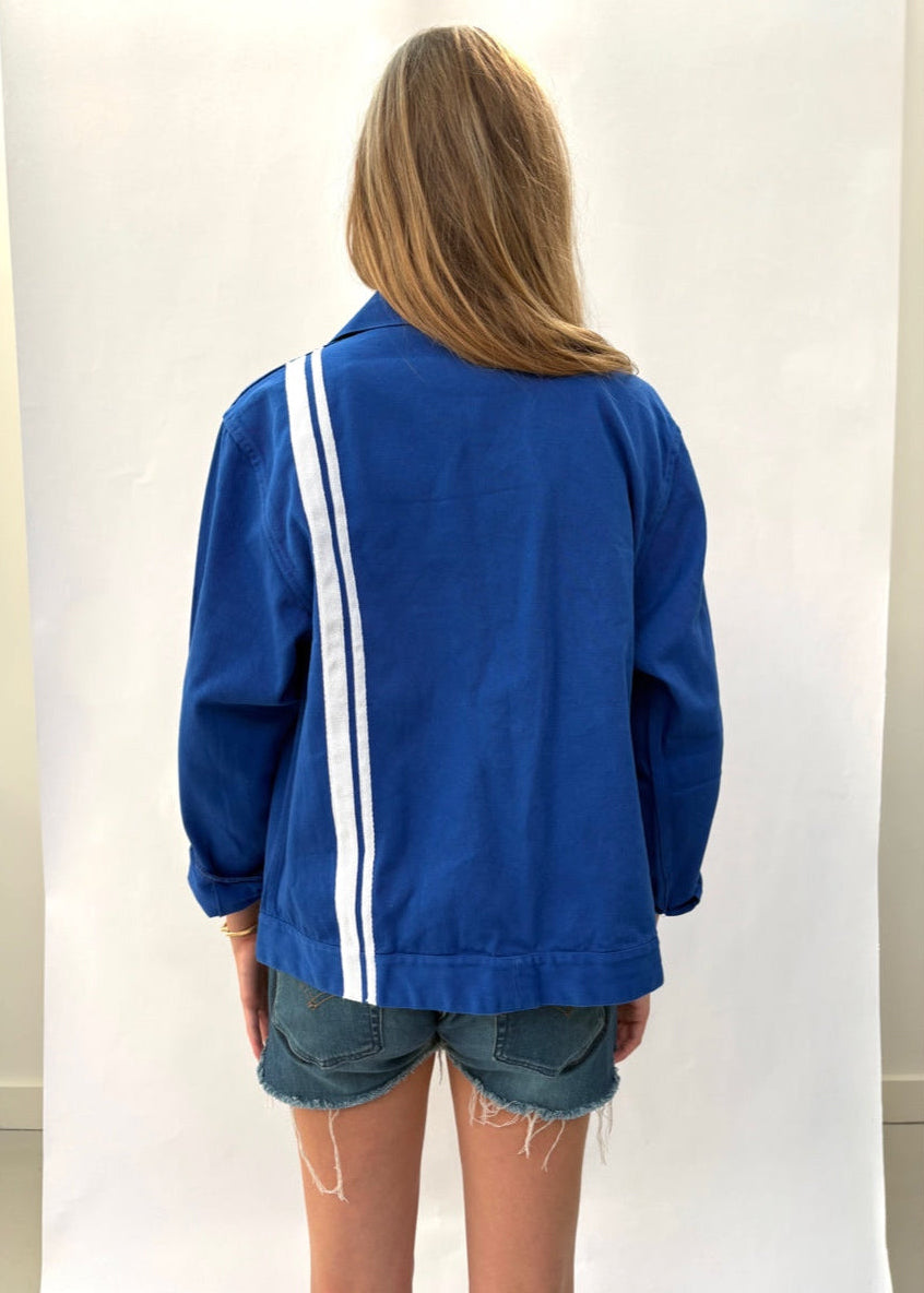 006.  French Workwear Jacket White Stripes