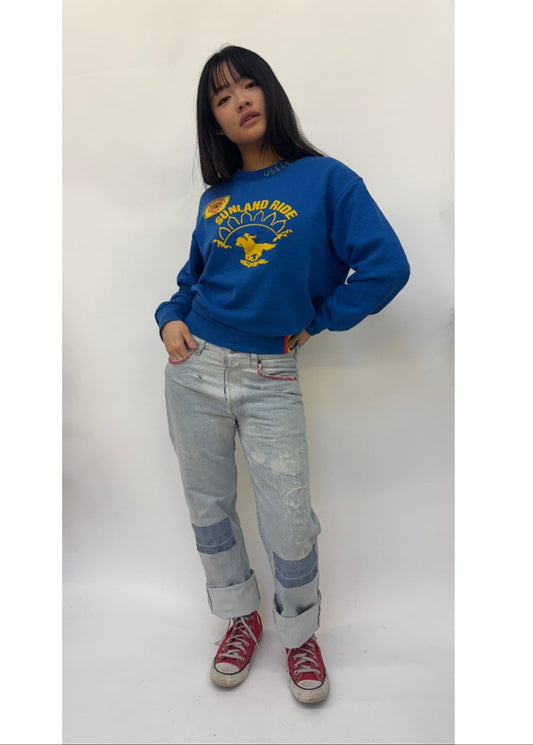 Pale Blue Patched Vintage Levis