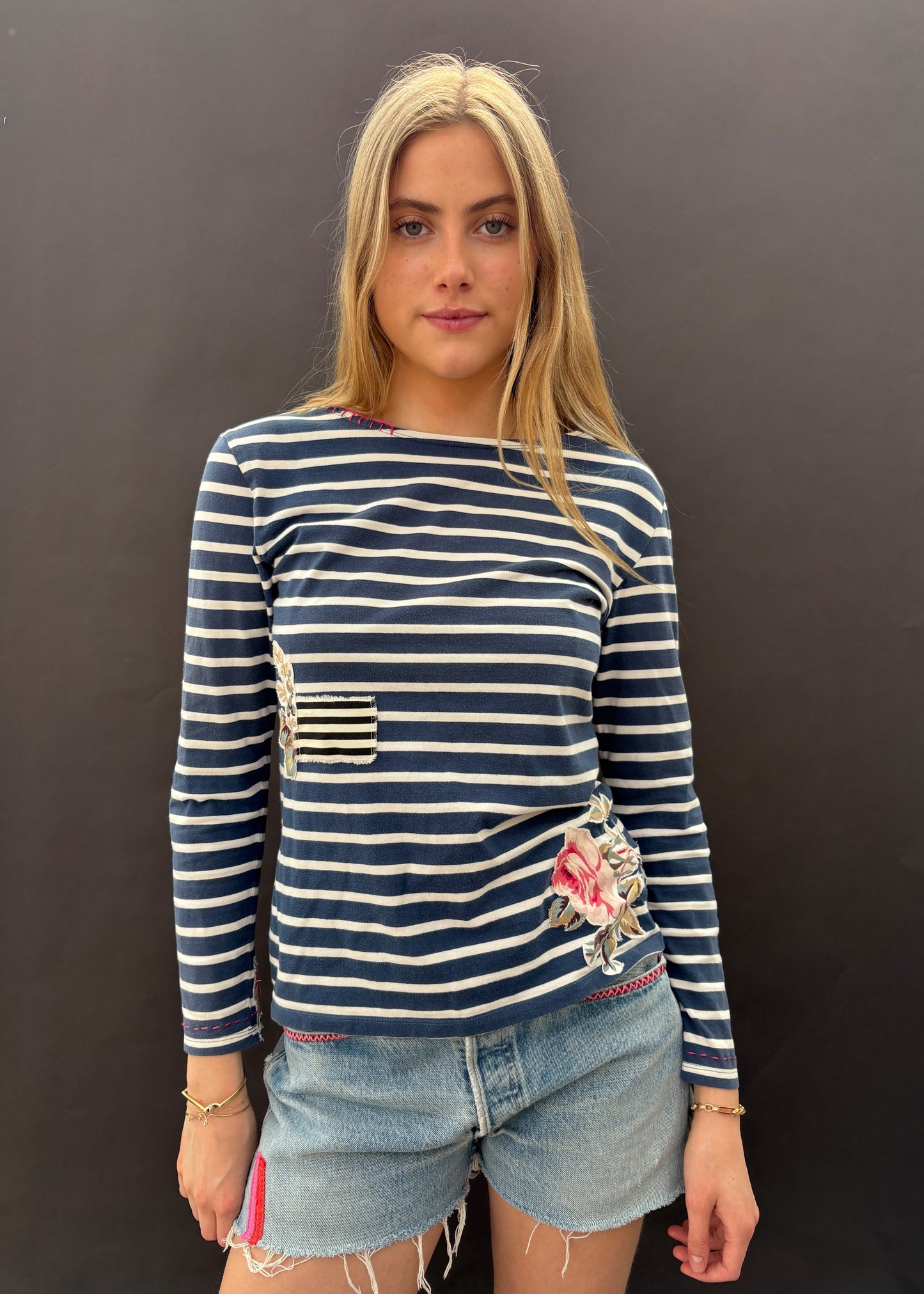 Stripy Floral Top
