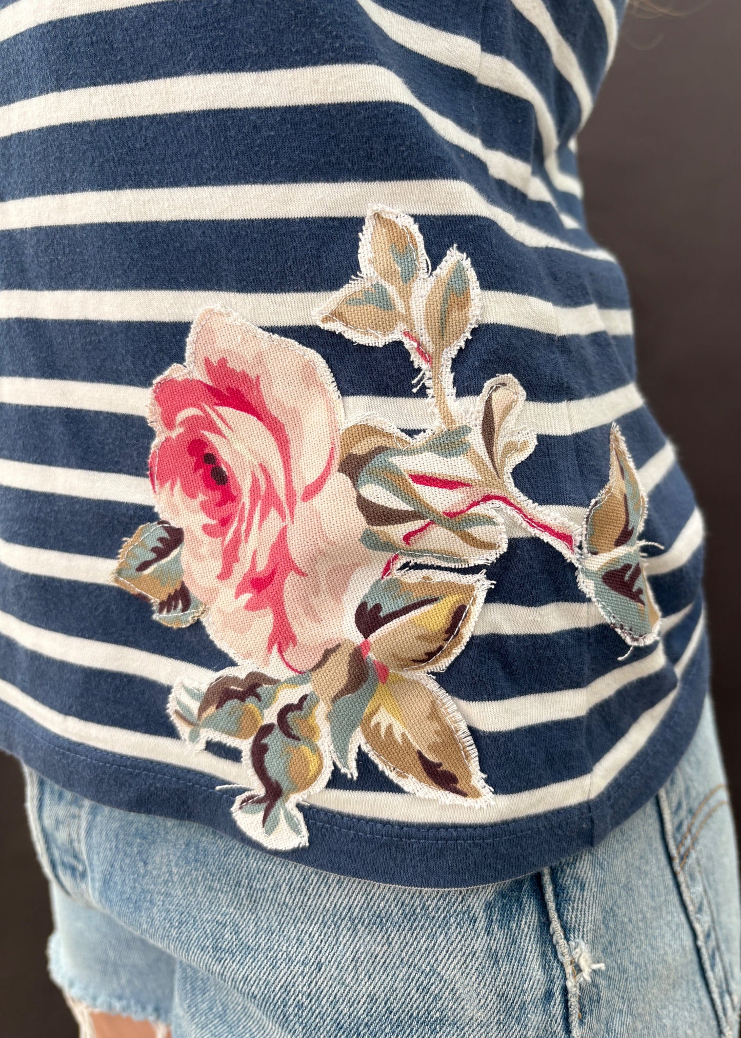Stripy Floral Top