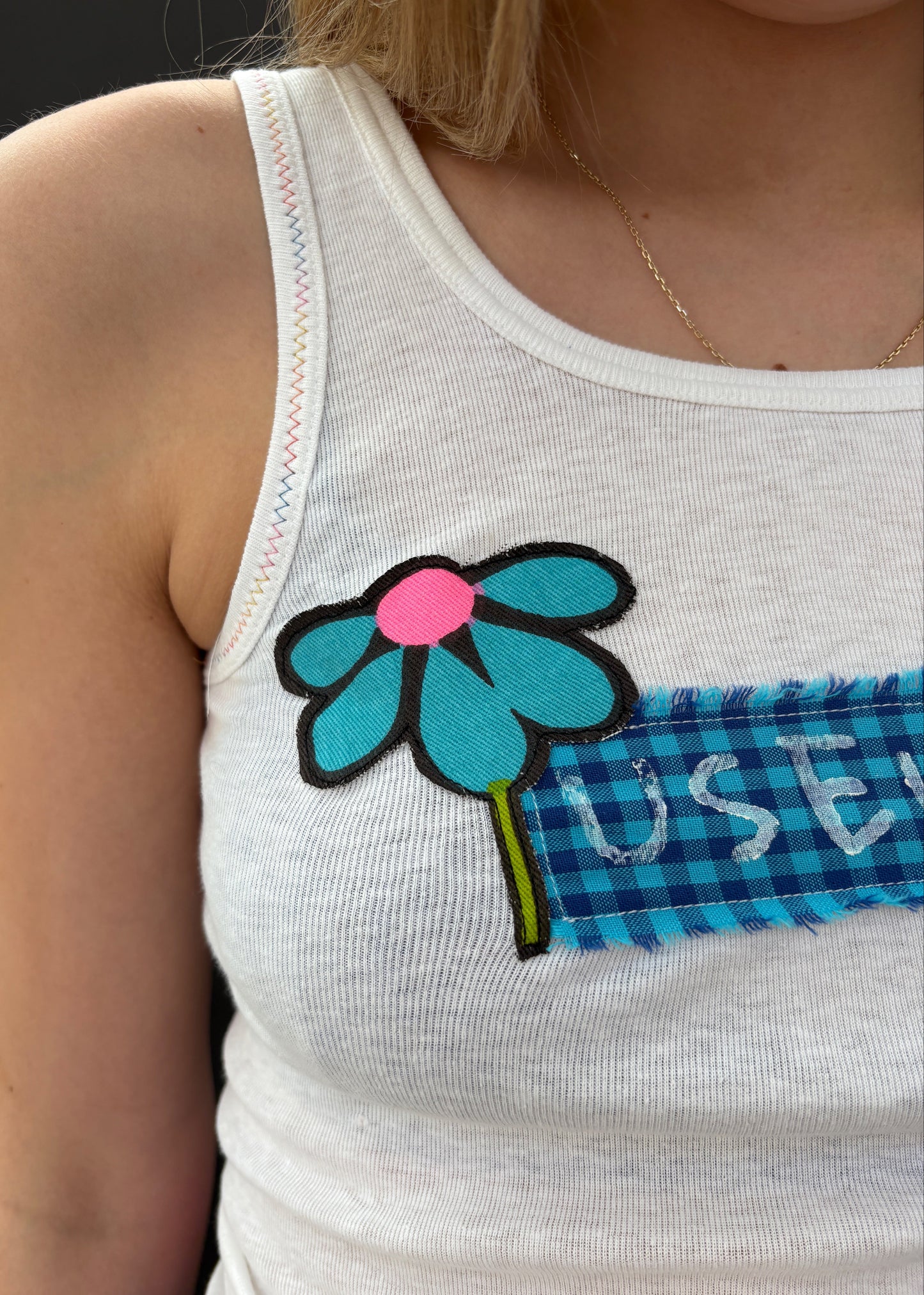 White Tank With Florals